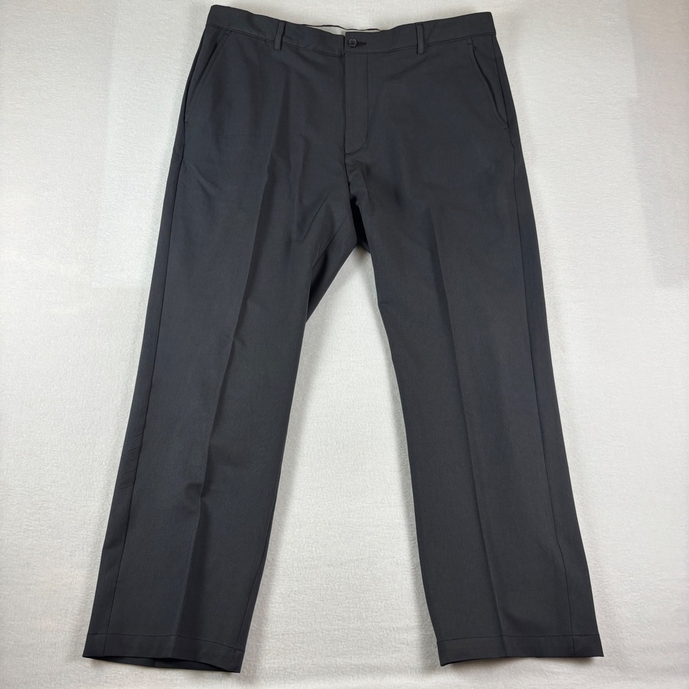 Greg Norman Mens Golf Pants 40x30 Charcoal Gray Performance Stretch Flat Front
